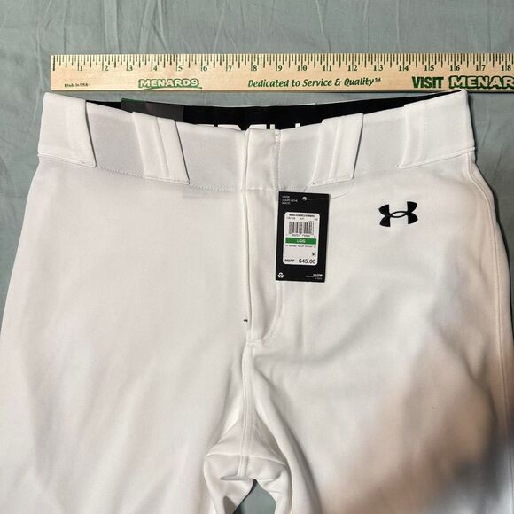 2 Pairs of Under-Armour Men's White Baseball pants, Size Large - Picture 4 of 6